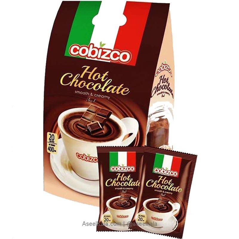 قیمت و خرید تکی و عمده هات چاکلت یا شکلات داغ کوبیزکو Cobizco بسته 20 عددی