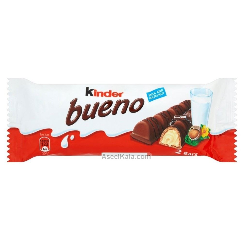 شکلات milkی شکلاتی با ویفر و کرم فندق کیندر بوینو KINDER BUENO وزن ۴۳ گرم