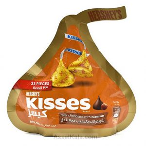 شکلات milkی با مغز فندق کیسز KISSES مدل اشکی پاکتی 150 گرم