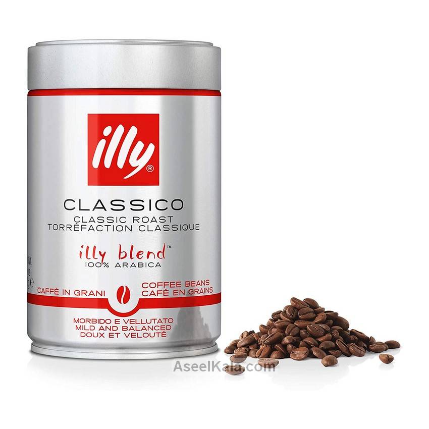 قهوه دانه الی ILLY مدل کلاسیکو قوطی 250 گرم