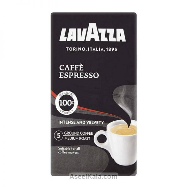 قهوه اسپرسو آسیاب شده لاوازا LAVAZZA پاکتی ۲۵۰ گرمی