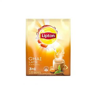 milk چای لاته لیپتون LIPTON با طعم کارامل بسته ۱۸ عددی