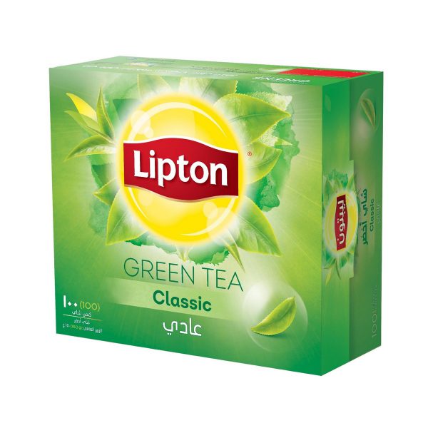 چای سبز کیسه ای لیپتون LIPTON با طعم کلاسیک ساده ۱۰۰ عددی
