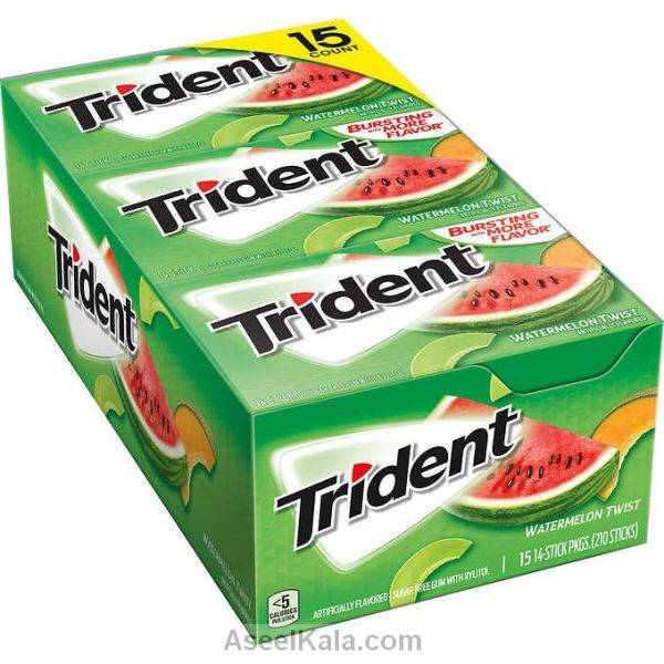 آدامس تریدنت TRIDENT با طعم هندوانه بوکس 12 بسته 14 عددی