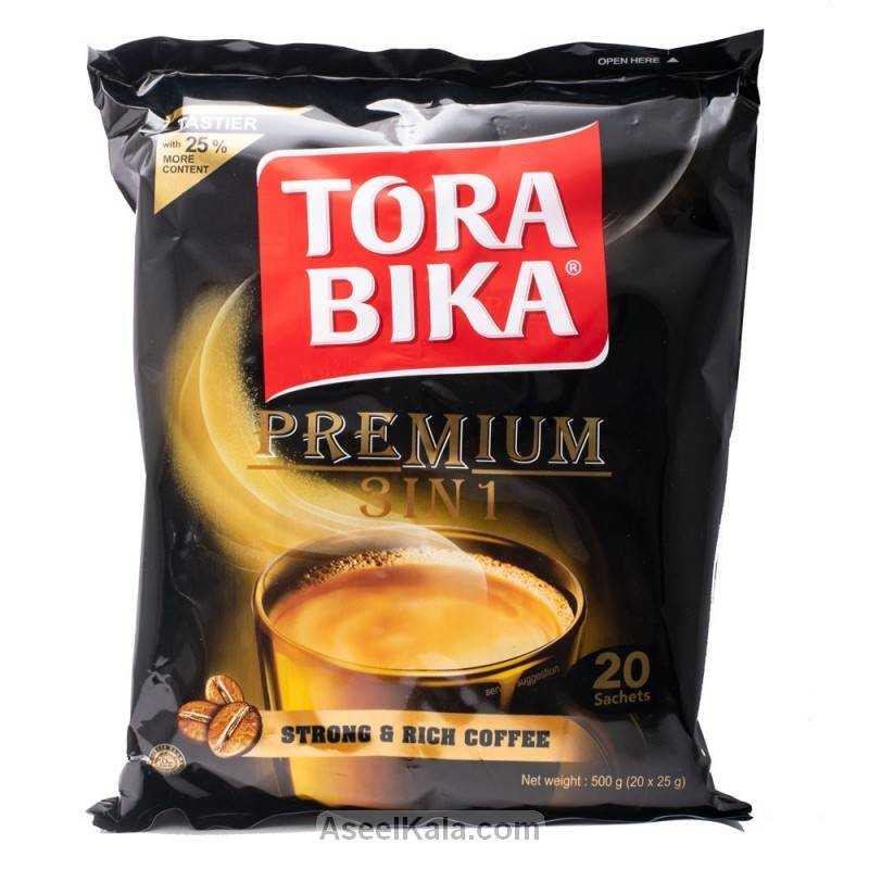 کافی میکس ۳ در ۱ پرمیوم تورابیکا Tora Bika Premium بسته 20 عددی
