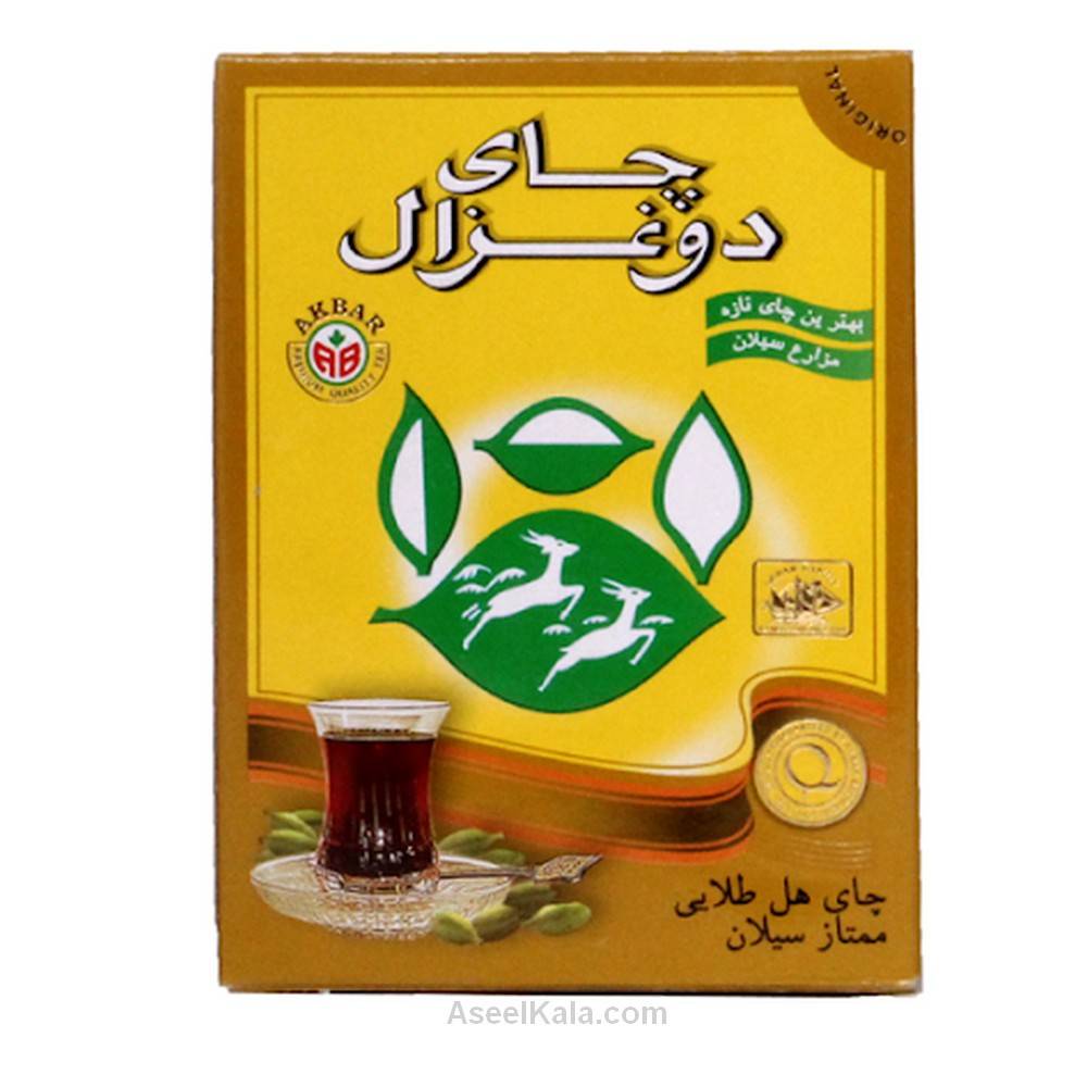 چای دو غزال Do Ghazal پاکتی هل دار سیلانی وزن 500 گرم