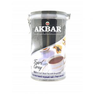 چای اکبر Akbar قوطی فلزی با طعم معطر ارل گری وزن 450 گرم