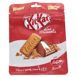 شکلات بیسکویت کیت کت Kitkat همرا با بیسکویت لوتوس وزن 122 گرم