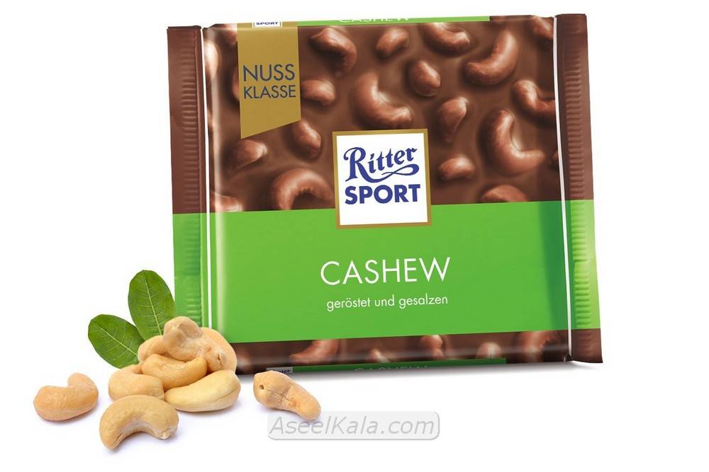شکلات ریتر اسپرت Ritter Sport با طعم Cashew وزن 100 گرم