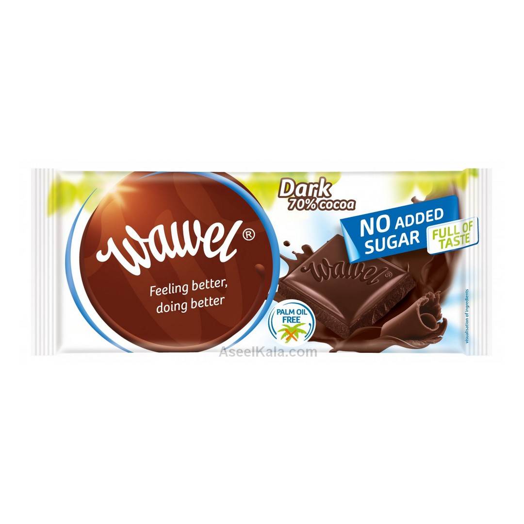شکلات بدون شکر واول Wawel هفتاد درصد تلخ وزن 100 گرم