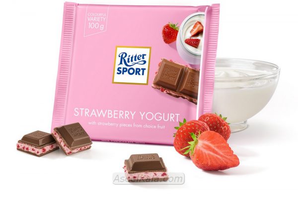 شکلات ریتر اسپرت Ritter Sport با طعم Strawberry Yogurt وزن 100 گرم