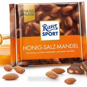 شکلات ریتر اسپرت Ritter Sport با طعم Honey Salt Almond وزن 100 گرم