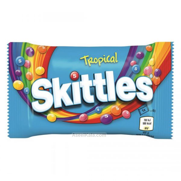 دراژه شکلاتی اسکیتلز Skittles مدل Tropical وزن 45 گرم