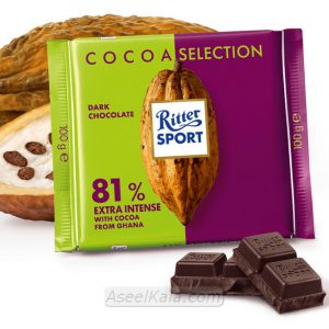 شکلات ریتر اسپرت Ritter Sport با طعم Dark Chocolate 81% Strong وزن 100 گرم