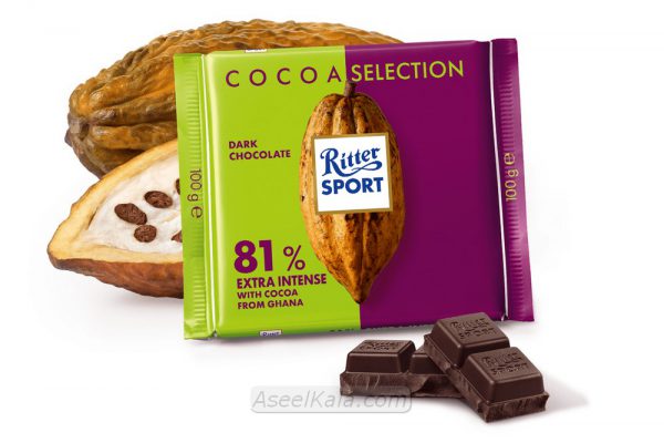شکلات ریتر اسپرت Ritter Sport با طعم Dark Chocolate 81% Strong وزن 100 گرم