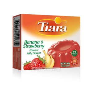 ژله تیارا یا ژله تیاری موز و توت فرنگی