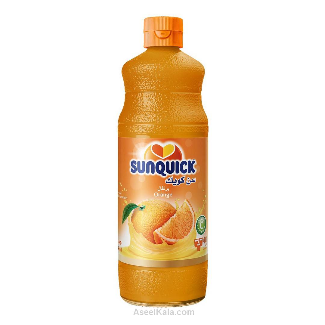 شربت سن کوئیک Sunquick با طعم پرتقال وزن 840 میل