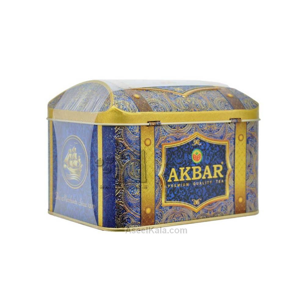 چای اکبر AKBAR صندوقی قوطی فلزی 250 گرم با طعم Orient Mystery