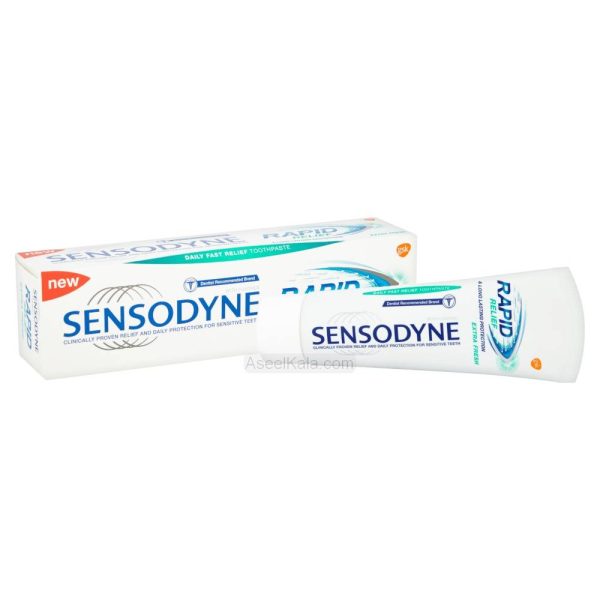 خمیر دندان سنسوداین Sensodyne مدل Rapide Action Extra Fresh حجم 75 میلی لیتر