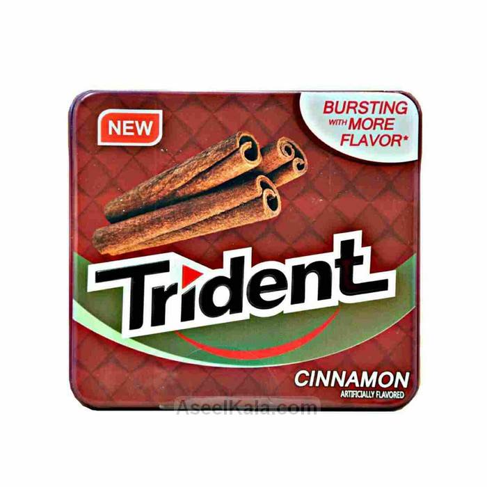 مشخصات ، قیمت و خرید آدامس تریدنت Trident قوطی فلزی با طعم دارچین تکی و بسته 12 عددی