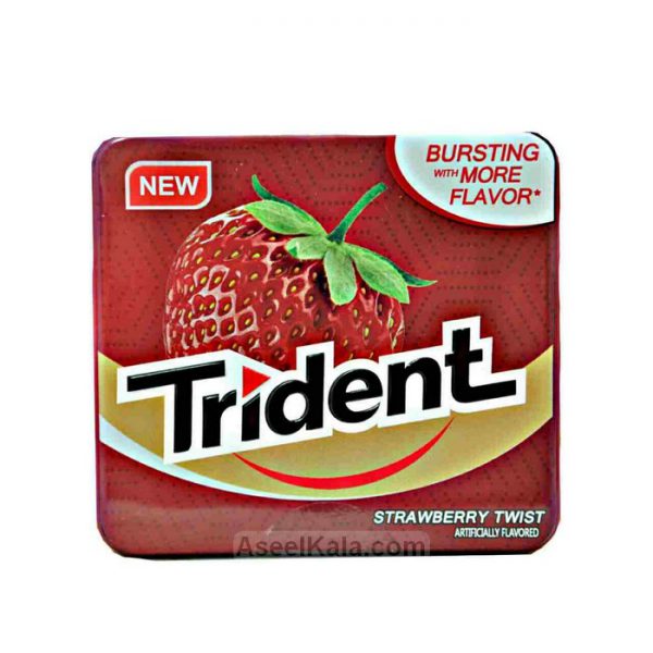 مشخصات ، قیمت و خرید آدامس تریدنت Trident قوطی فلزی با طعم توت فرنگی تکی و بسته 12 عددی