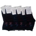 جوراب زنانه نیم ساق مشکی M.L.D بسته 6 عددی