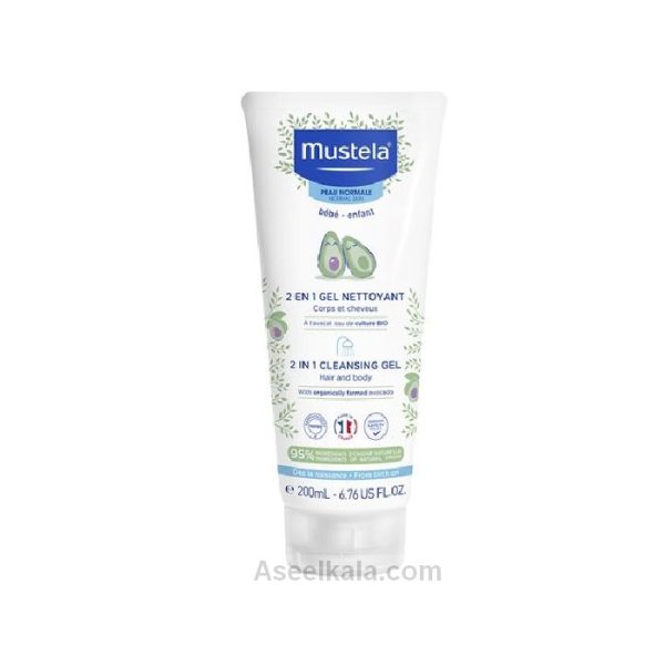 مشخصات ، قیمت و خرید شامپو سر و بدن کودک موستلا Mustela مدل 2 در 1 وزن 200 میل