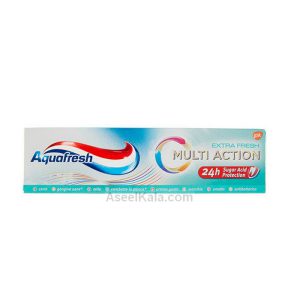مشخصات ف قیمت و خرید خمیر دندان آکوا فرش Aquafresh مدل multi action حجم 75 میل