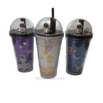 لیوان اسموتی دوجداره ال ای دی دار طرح بستنی