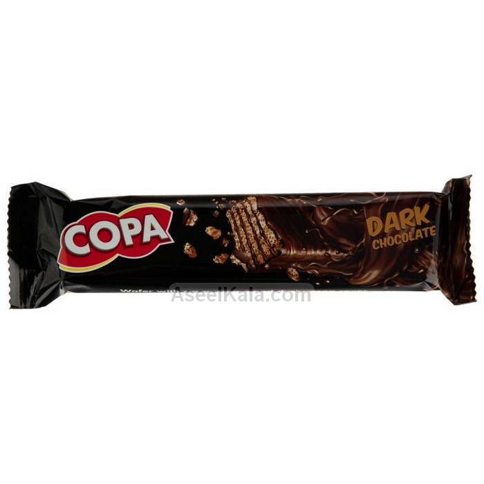 مشخصات ، قیمت و خرید ویفر کوپا Copa با روکش شکلات تلخ وزن 40 گرم