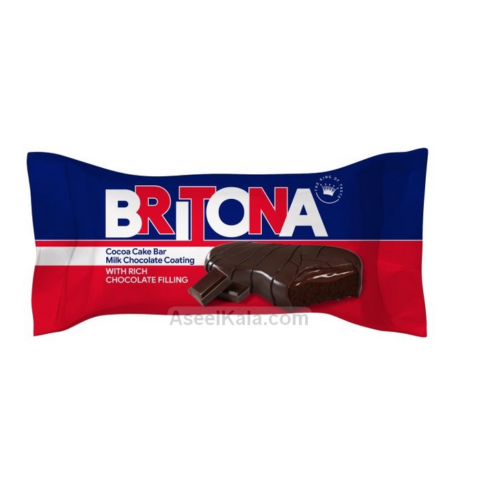 مشخصات ، قیمت و خرید کیک بریتونا Britona کاکائویی با مغزی کاکائویی و روکش شکلات شیری وزن 34 گرم