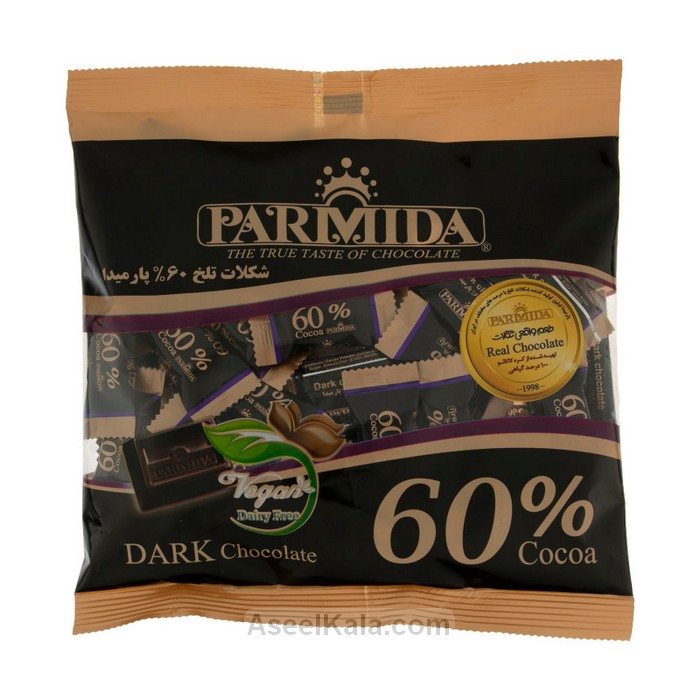 مشخصات ، قیمت و خرید شکلات پارمیدا Parmida تلخ 60 درصد وزن 220 گرم