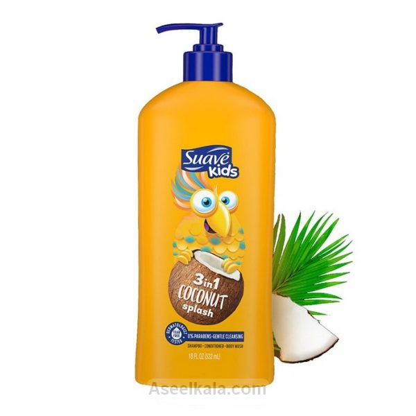 مشخصات ، قیمت و خرید شامپو بچه سواو کیدز پمپی Suave Kids مدل coconut splash وزن 532 میل