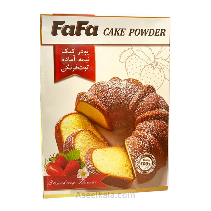 مشخصات،قیمت و خرید پودر کیک فافا Fafa با طعم توت فرنگی وزن 500 گرم