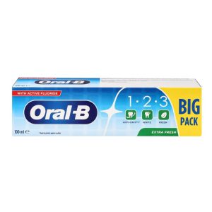 خمیر دندان اورال بی مدل 1.2.3 Extra Fresh وزن 100 میل - Oral-B