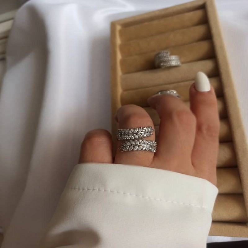 انگشتر ژوپینگ زنانه طرح جواهر 1 انگشتر ژوپینگ زنانه طرح جواهر