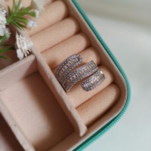 انگشتر ژوپینگ زنانه طرح جواهر مدل سه لاین