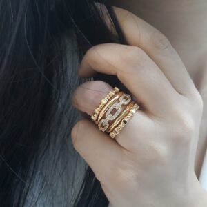 Portofino Ring With Jewels Gold Design Xp Brand